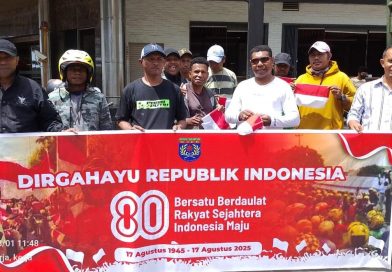 Semarak HUT RI ke-80, Ojek Binus Kibarkan Merah Putih di Sudut Kota Manokwari