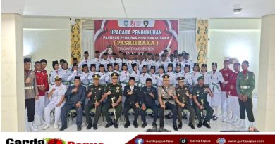 Bupati Yohanis Manibuy Pimpin Pengukuhan Anggota Paskibraka 2026