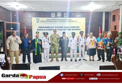 Bupati Yohanis Manibuy Lantik Tiga Kepala Kampung Wilayah Wamesa, Tekankan Amanah Harus Dijawab Kerja Nyata